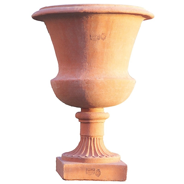 Impruneta Terracotta Pokal im Medici-Stil – klassisch, schlicht und frostfest